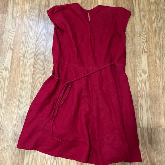 Reformation Rodin Red Linen Dress Size Small - Picture 10 of 10